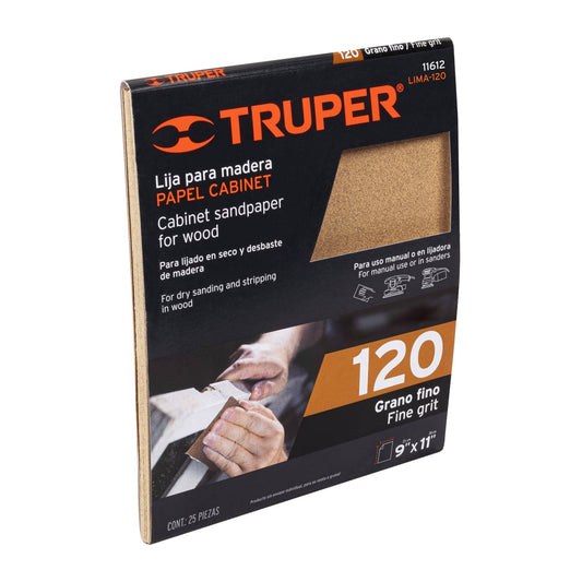 LIMA-120 Lija para madera papel cabinet, grano 120"