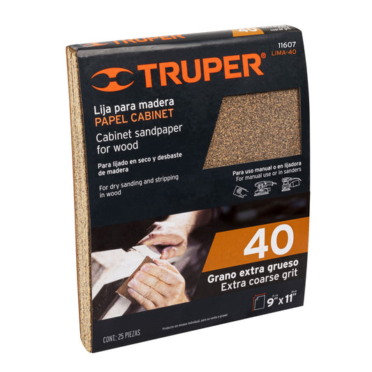 LIMA-40 Lija para madera papel cabinet, grano 40"