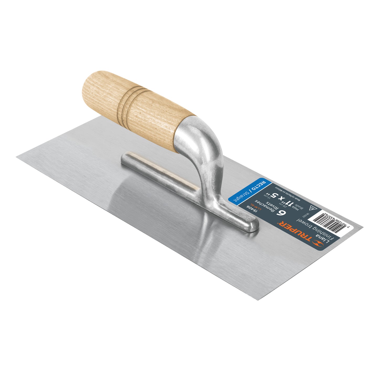 LLM-6L Llana lisa, mango madera, 11" x 5", 6 remaches