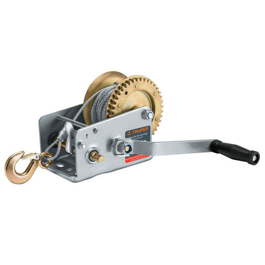MAW-91C Malacate de manivela con cable, 1100 kg