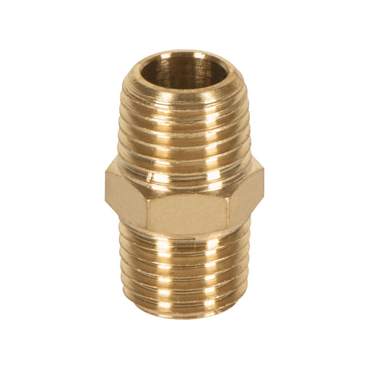 NIPLE Niple tipo macho-macho de latón, 1/4 NPT