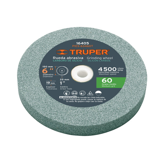 PIES-63460T Piedra para esmeril 6" x 3/4", carburo de silicio, grano 60