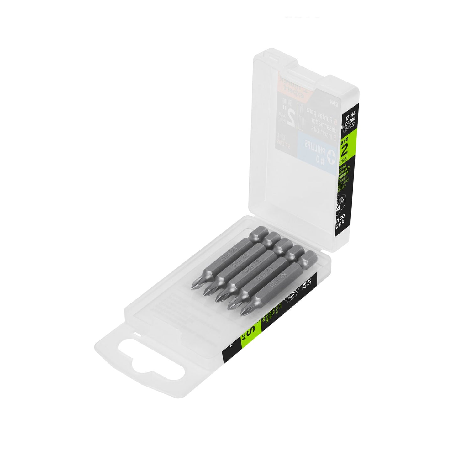PUDE-1200 Puntas Phillips #0, 2', estuche con 5 piezas, Expert"