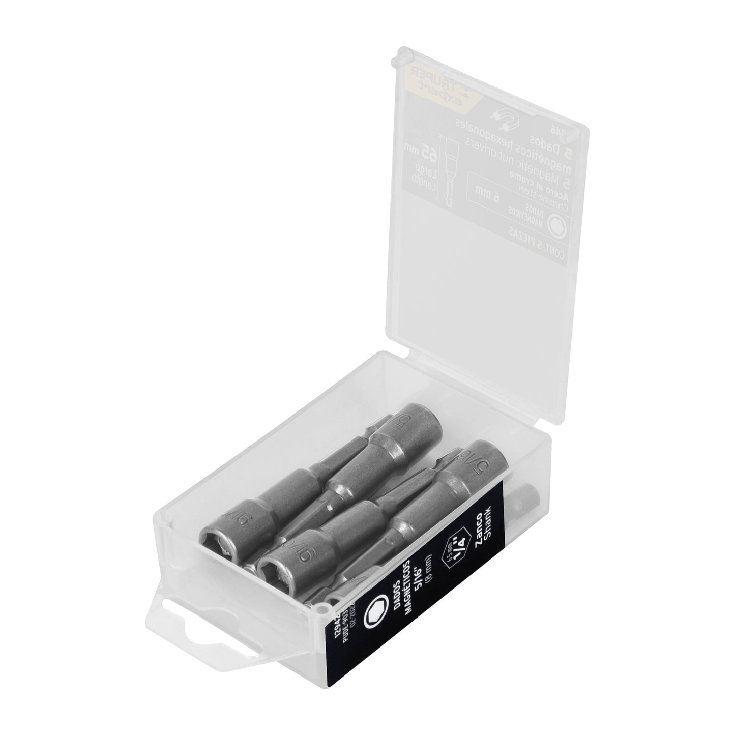 PUDE-9006 Juego de dados magnéticos, 6 mm, 5 piezas, Truper Expert"