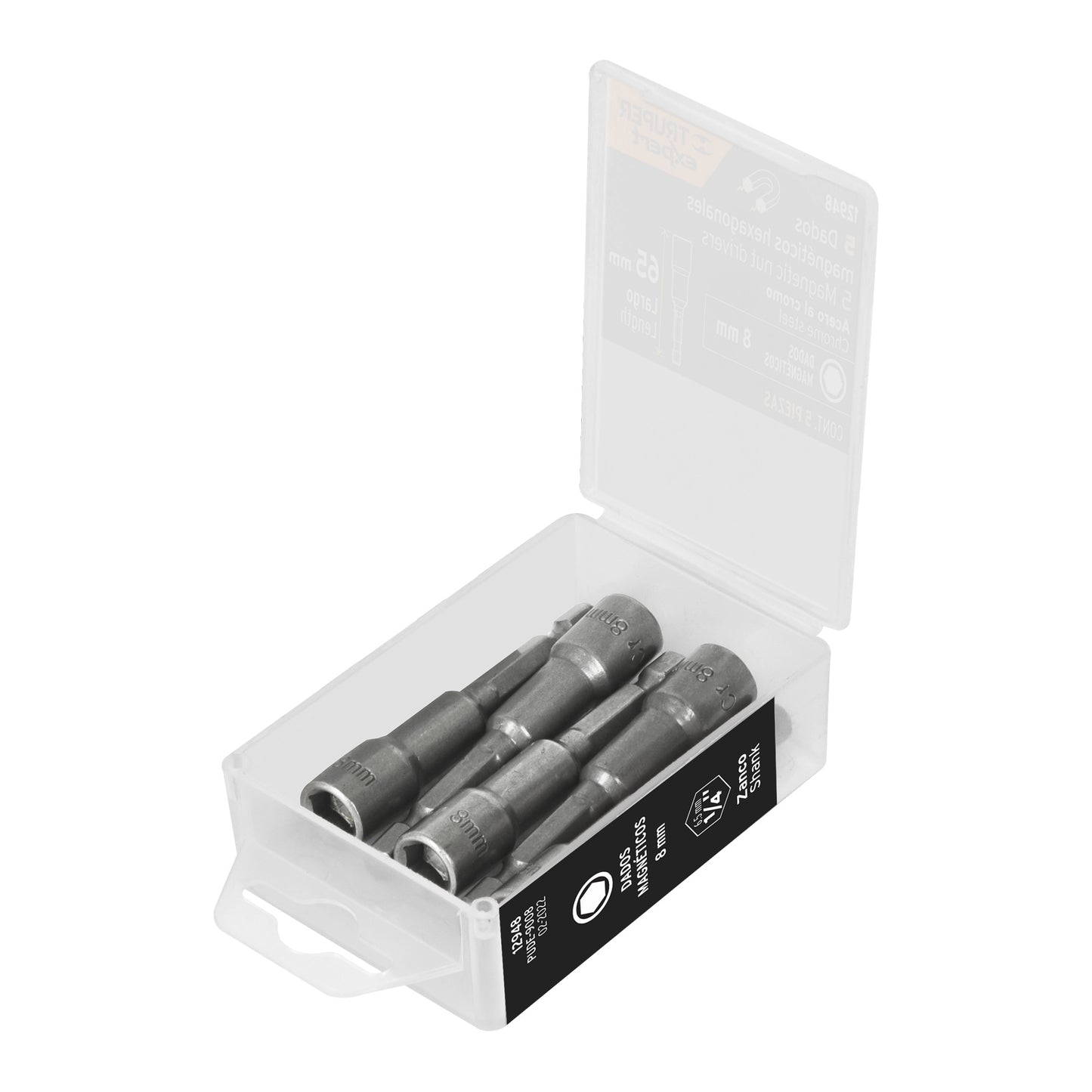 PUDE-9008 Juego de dados magnéticos, 8 mm, 5 piezas, Truper Expert"