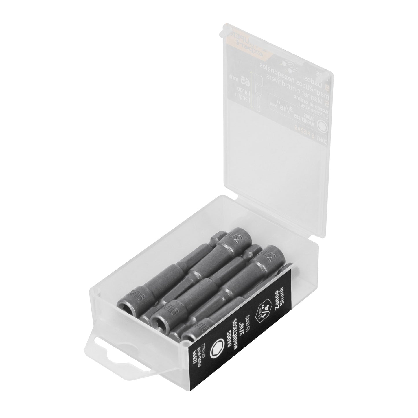 PUDE-9018 Juego de dados magnéticos, 3/16', 5 piezas, Truper Expert"