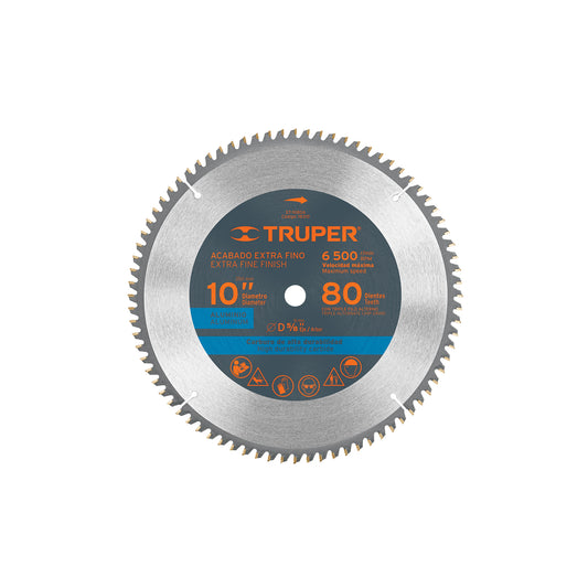 ST-1080A Disco sierra p/aluminio 10", 80 dientes, centro 5/8"