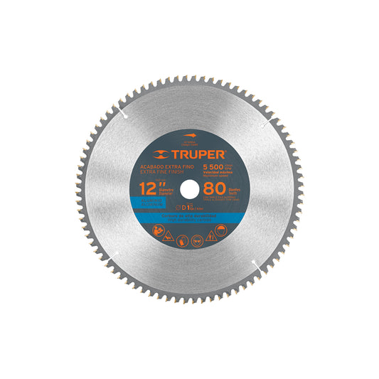 ST-1280A Disco sierra p/aluminio 12", 80 dientes, centro 1"