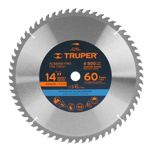 ST-1460E Disco sierra tungsteno 14", 60 dientes, centro 1"