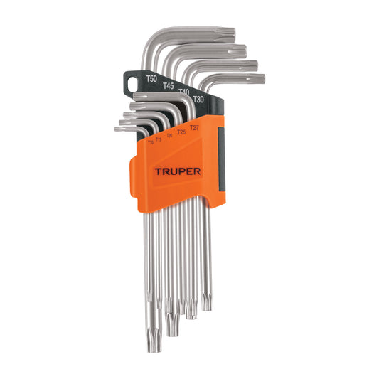TORX-9L Juego de 9 llaves torx largas, organizador abatible