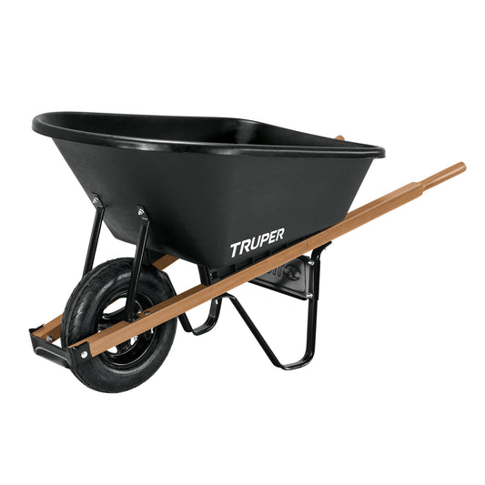 TP-6 Carretilla 6ft3, platón plástico, mgos/madera 1-3/4", rueda neumática