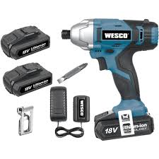 Atornillador Imp. 1/4" 18V + Cargador + Bateria 1.5Ah Marca WESCO